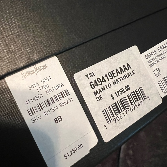 AUTHENTIC SAINT LAURENT Leopard Mink Sandals - Picture 15 of 16